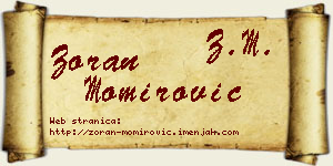 Zoran Momirović vizit kartica